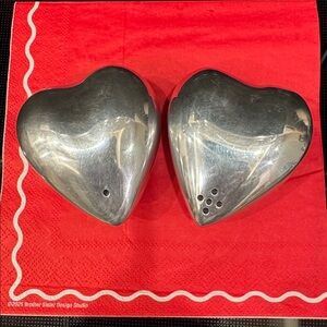 Heart-Shaped Lunares San Francisco Silver Salt and Pepper Shakers